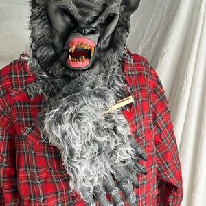 Werewolf Costume with Red Plaid Shirt
